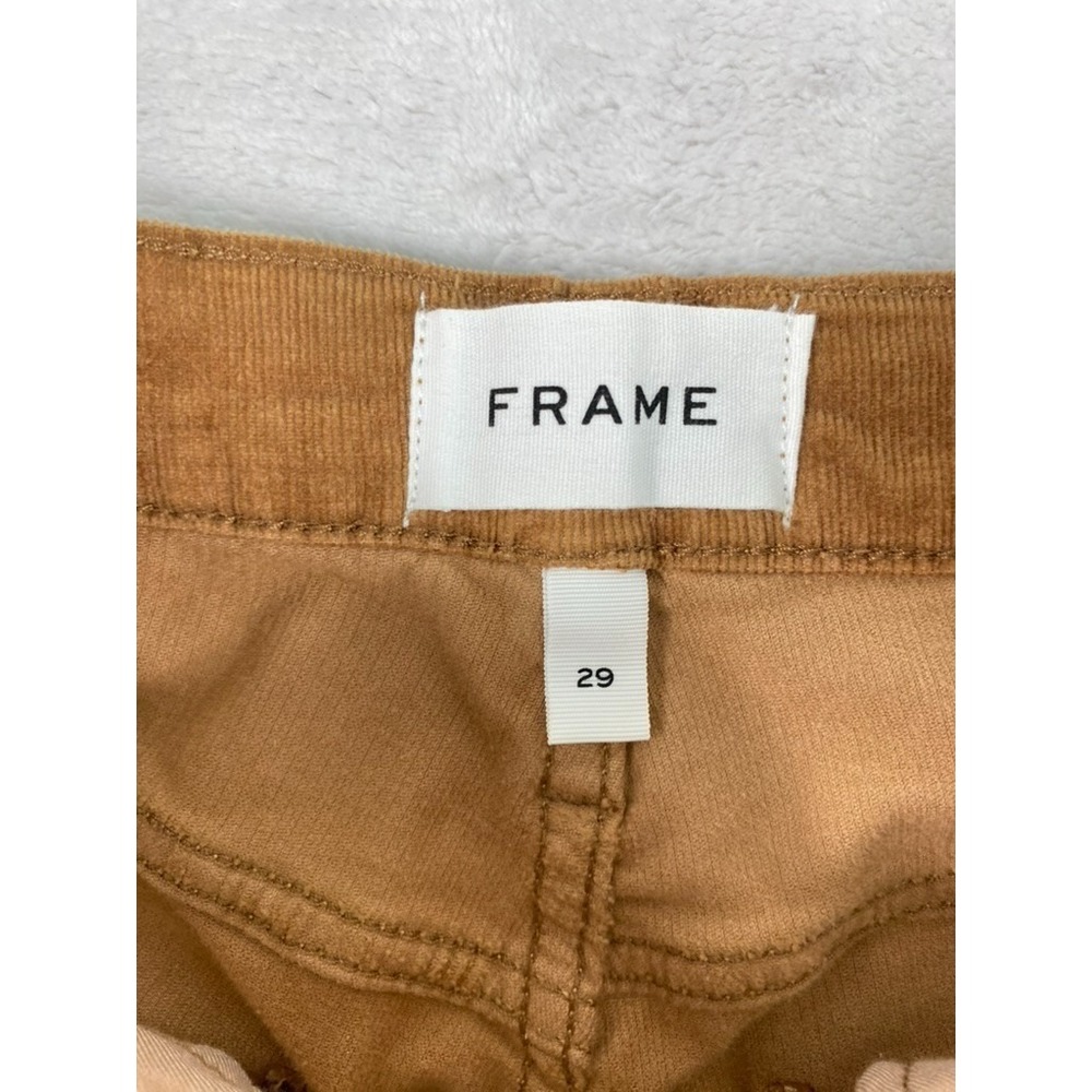 FRAME Corduroy Pants Sz 29 (actual 28x28) Camel Brown Le Sylvie Slender Straight - Picture 5 of 13